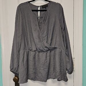 Lane Bryant Charcoal Blouse Womens Plus Size 24